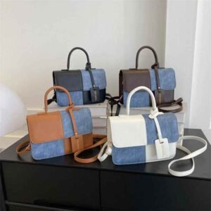 Spliced Small Square Bag Women Crossbody Bag