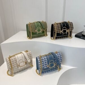 Lattice Flap Chain Shoulder Bags